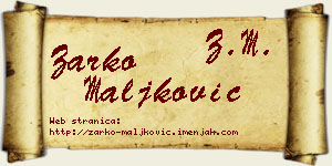 Žarko Maljković vizit kartica